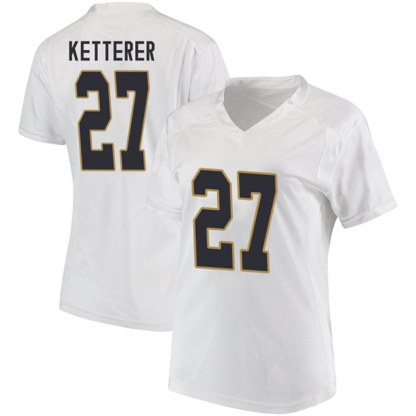 Chase Ketterer Notre Dame Fighting Irish NCAA Women's #27 White Replica College Stitched Football Jersey SJF5355UD